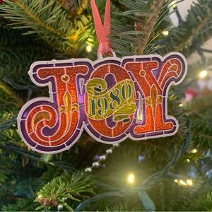 Vintage “JOY 1980” Hallmark Ornament Faux Stained Glass